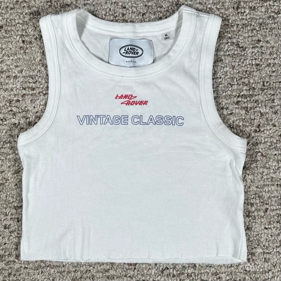 Land Rover Ribbed Cropped Tank White Size Medium - Picture 4 of 5